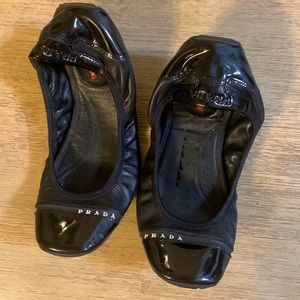 Prada scrunch ballet flat